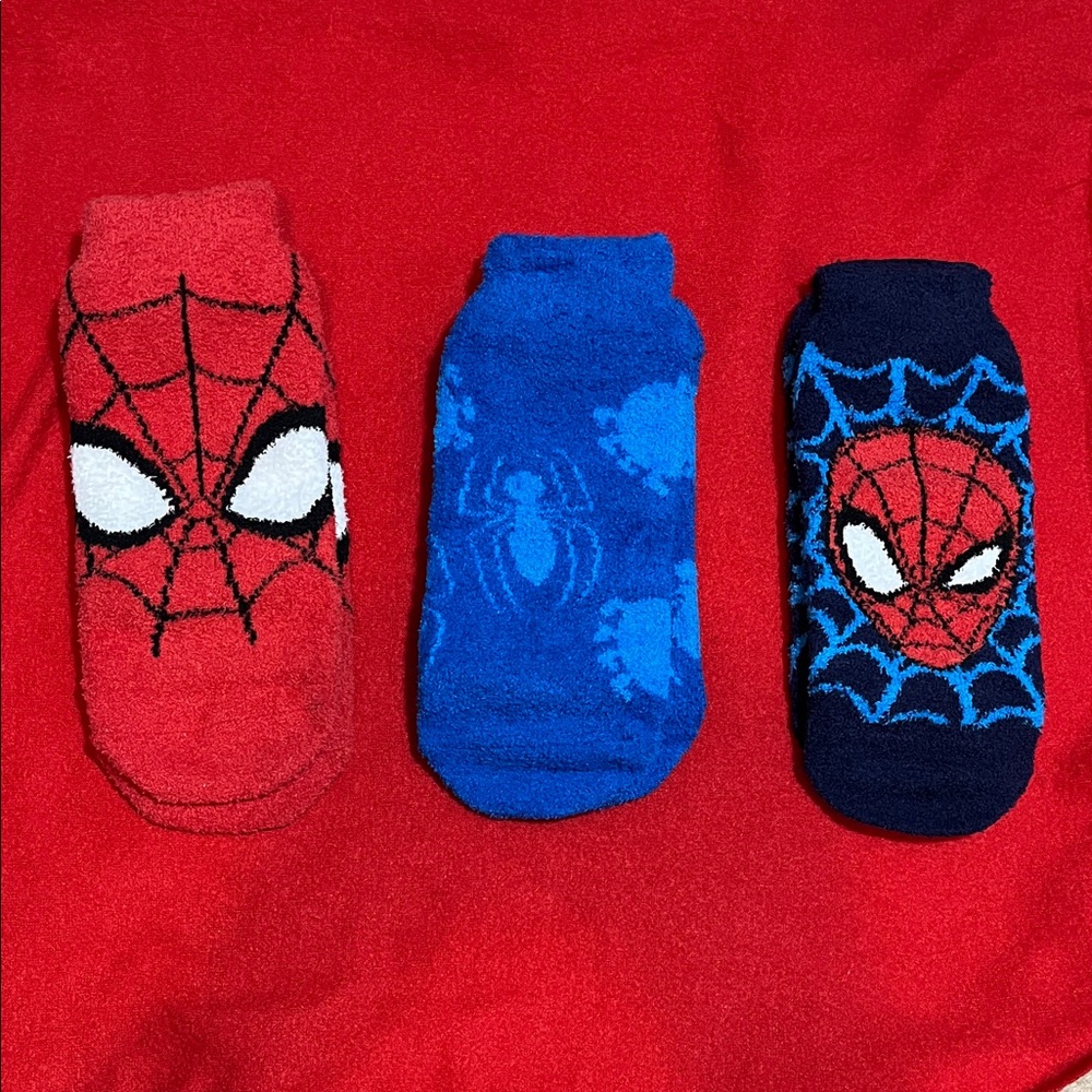 NEW Boys Marvel 3-Pack Spider-Man No-Show Socks, shoe size 4-10